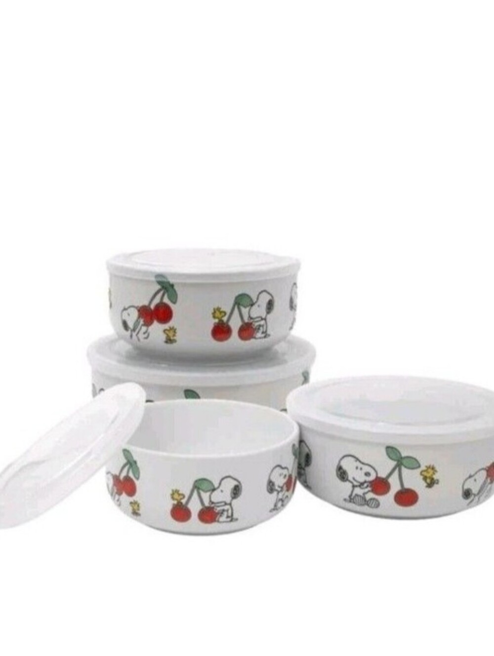 Peanuts Snoopy Decorated Food Storage Bowls with Venting Lids, 4-pack